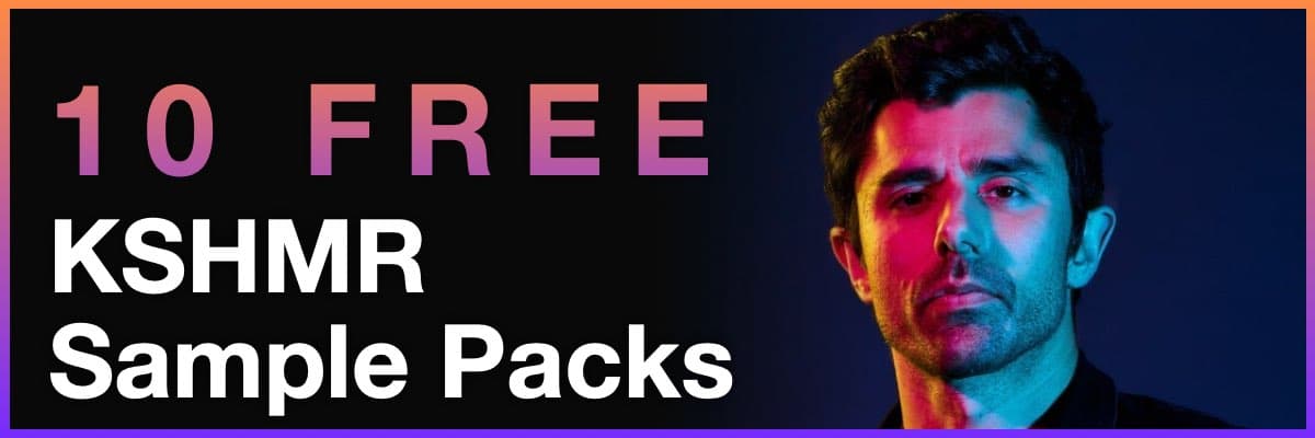 10 free KSHMR sample packs banner with colorful neon portrait