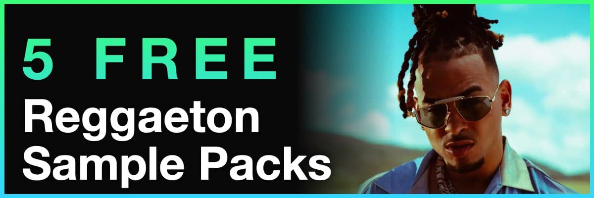 Banner for 5 free Reggaeton sample packs featuring a portrait of Ozuna