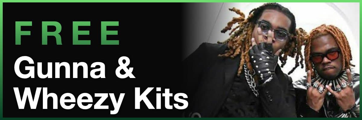 Free Gunna & Wheeezy Kits banner featuring the artist and producer together
