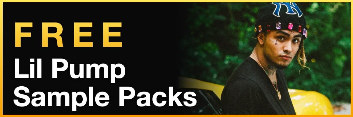 Free Lil Pump Sample Packs banner featuring the rapper with a jeweled hat