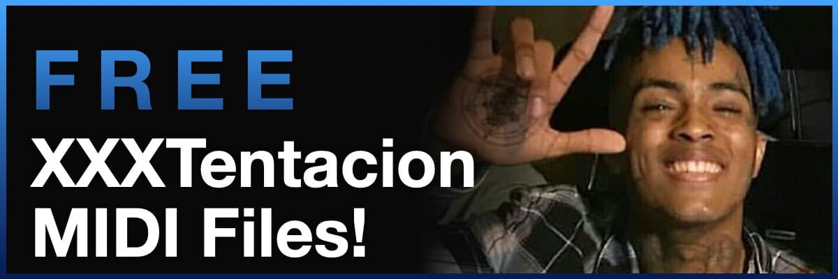 Free XXXTentacion MIDI Files banner featuring a portrait of the artist