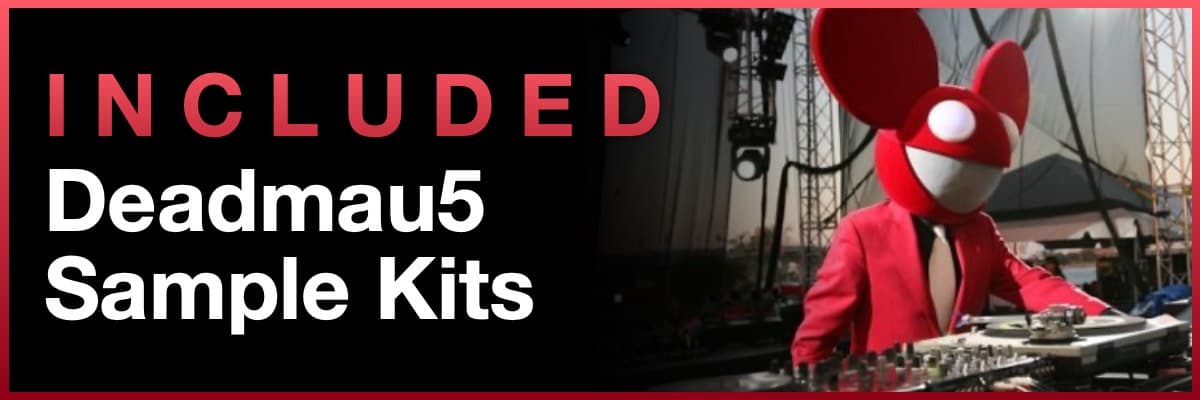 Included Deadmau5 Sample Kits banner featuring the artist in a red mau5head