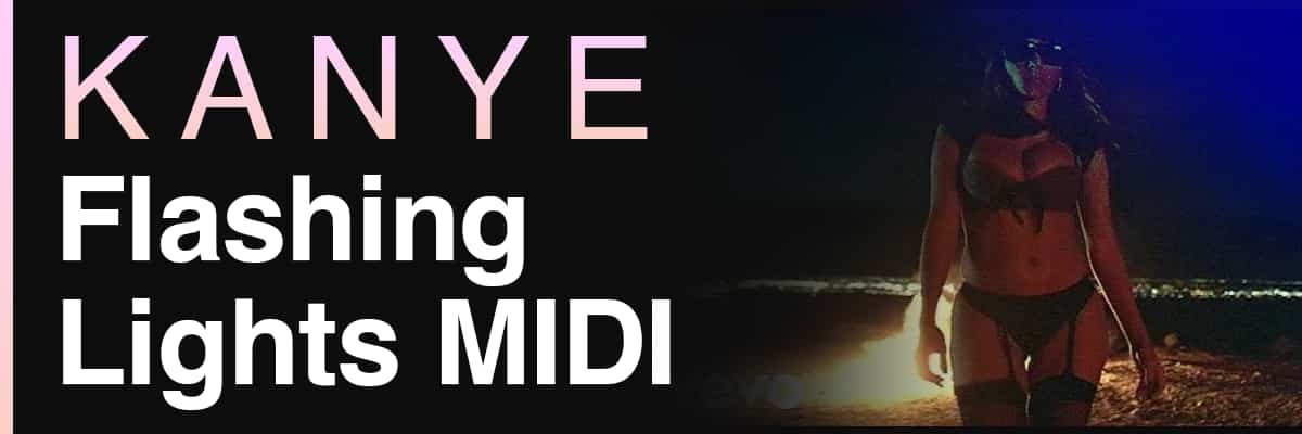 Kanye Flashing Lights MIDI banner featuring a scene from the music video