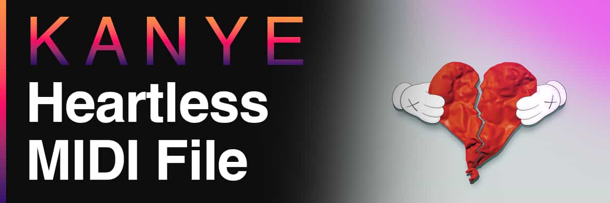 Kanye Heartless MIDI File banner featuring the iconic broken heart illustration