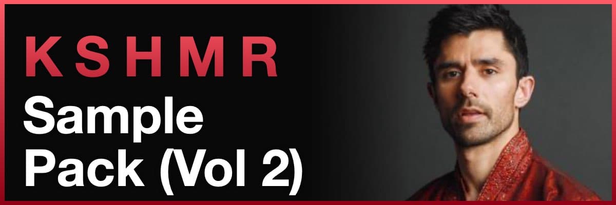 KSHMR sample pack Vol 2 banner with artist portrait on dark background