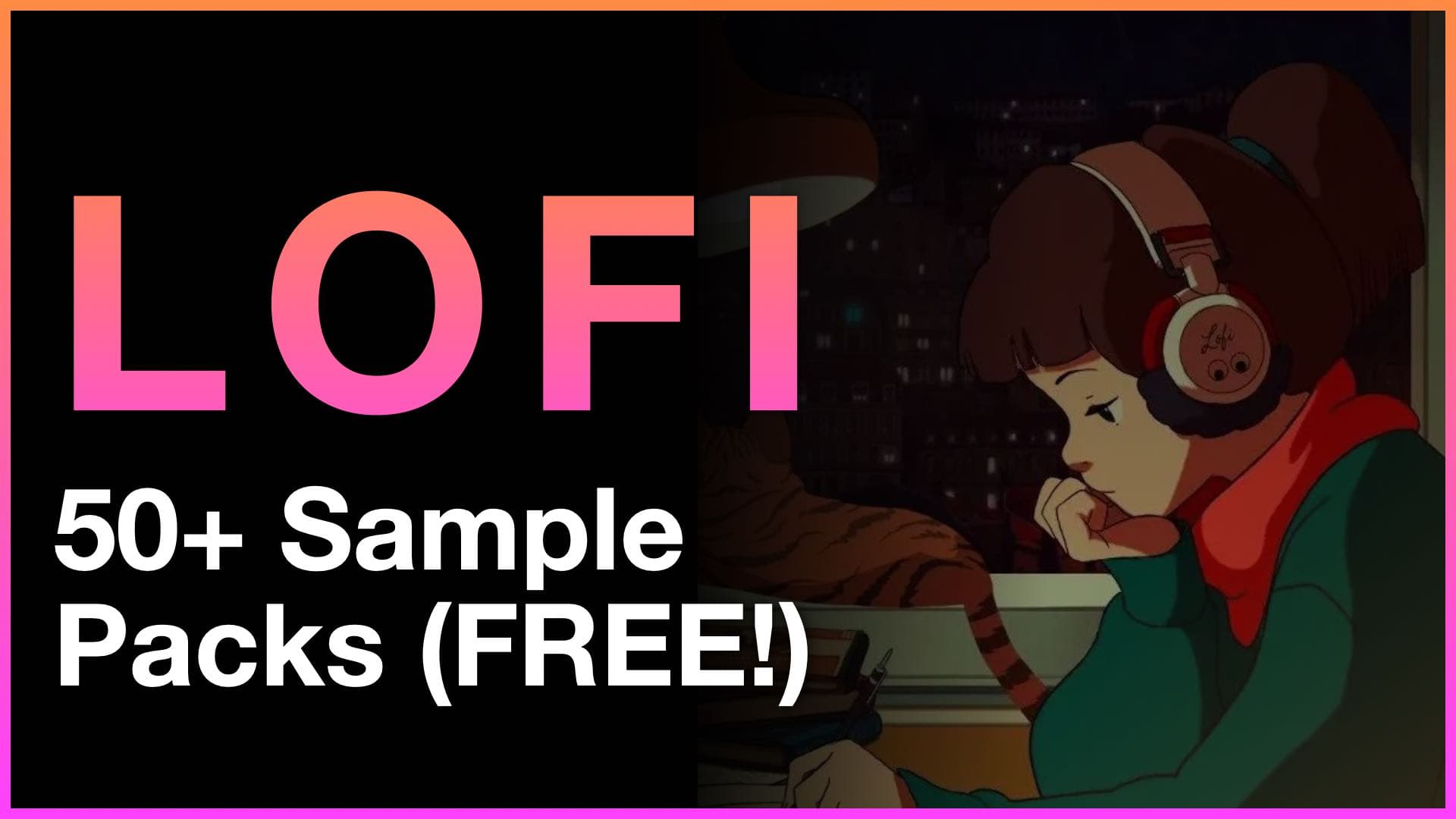Lofi Sample Packs banner featuring the iconic Lofi Girl anime illustration