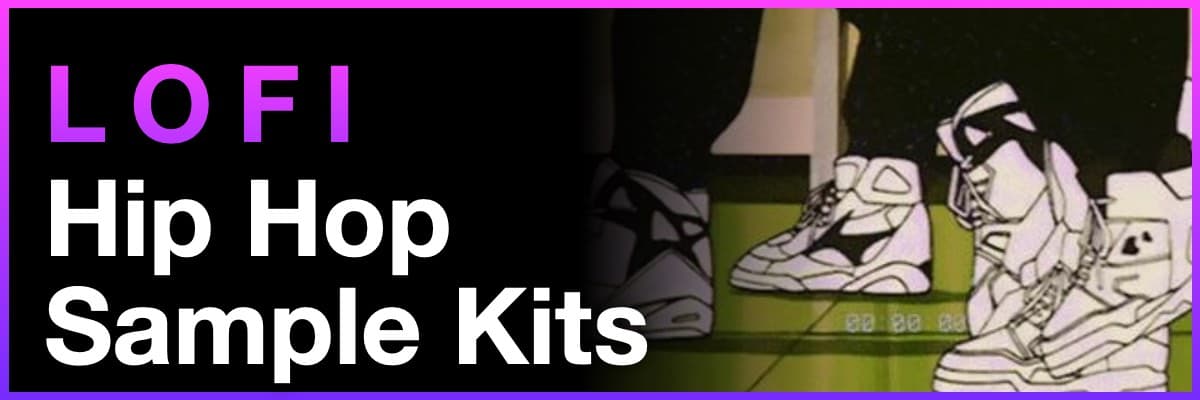 Lofi Hip Hop Sample Kits banner featuring an aesthetic anime-style illustration
