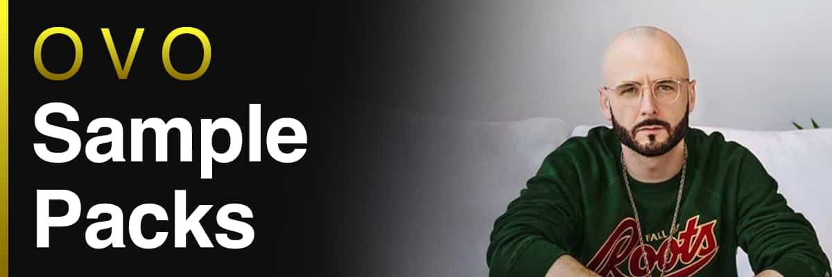 OVO Sample Packs banner featuring Noah "40" Shebib in a green sweatshirt
