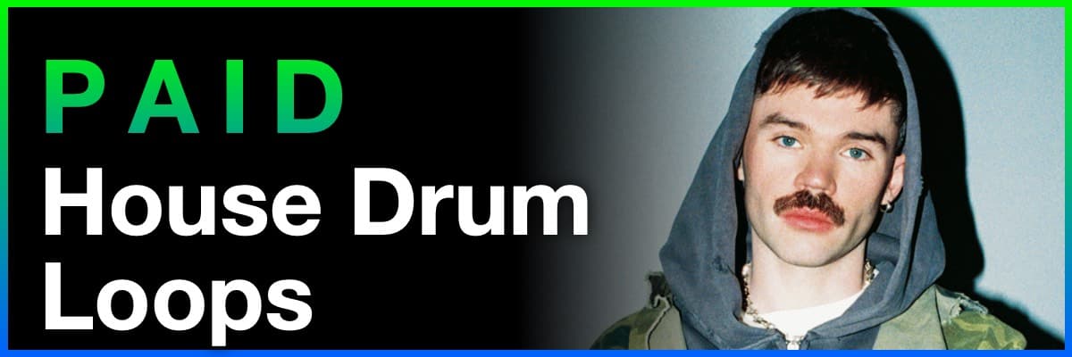 Paid House Drum Loops banner featuring a portrait of Dom Dolla