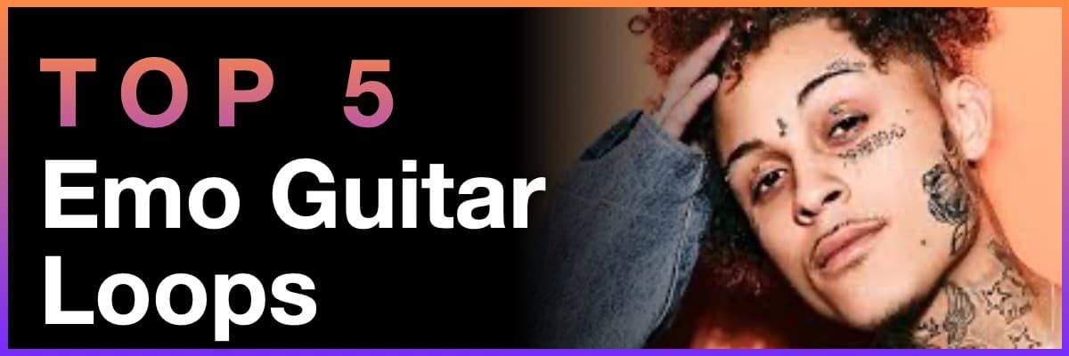 Top 5 Emo Guitar Loops banner featuring a portrait of Lil Skies