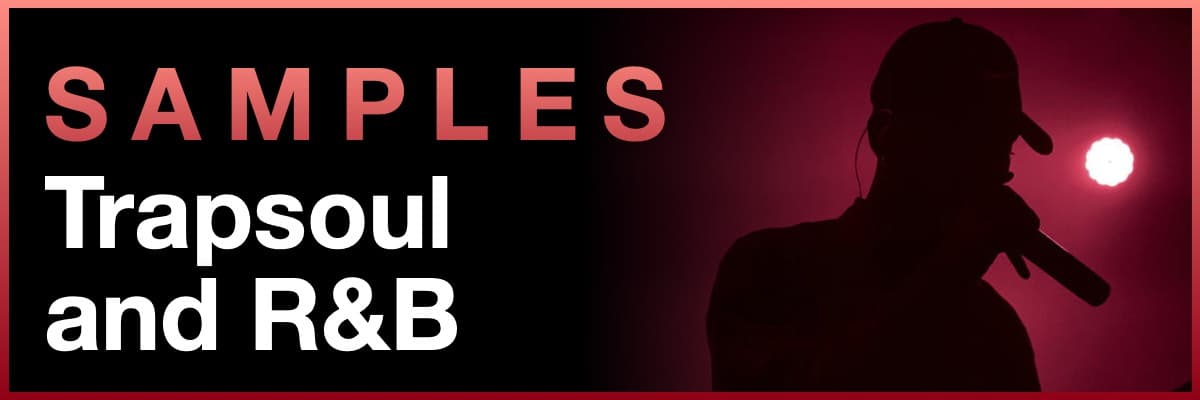 Trapsoul and R&B Samples banner featuring a silhouette of a singer