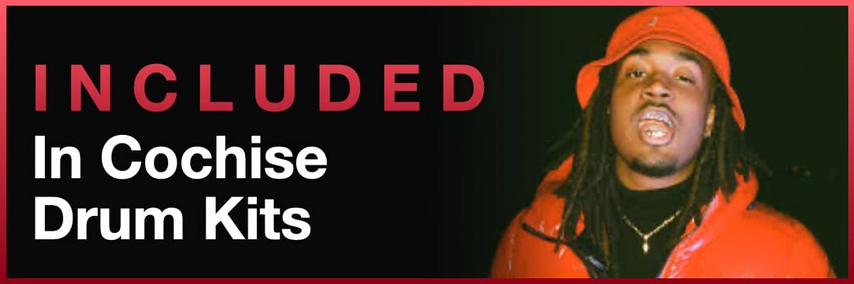 Cochise drum kits banner with Cochise in red outfit and hat